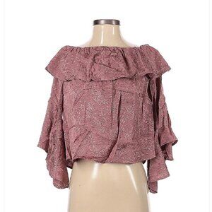 Maven West Pink Long Sleeve Blouse Size XS